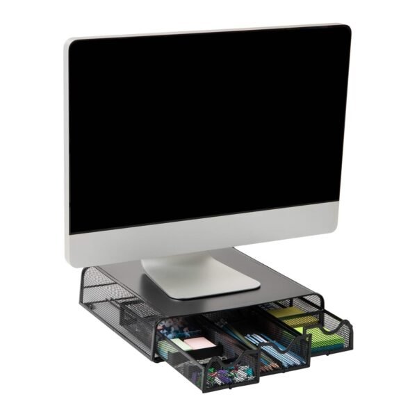 Mind Reader Ventilated Monitor & Laptop Stand with Storage