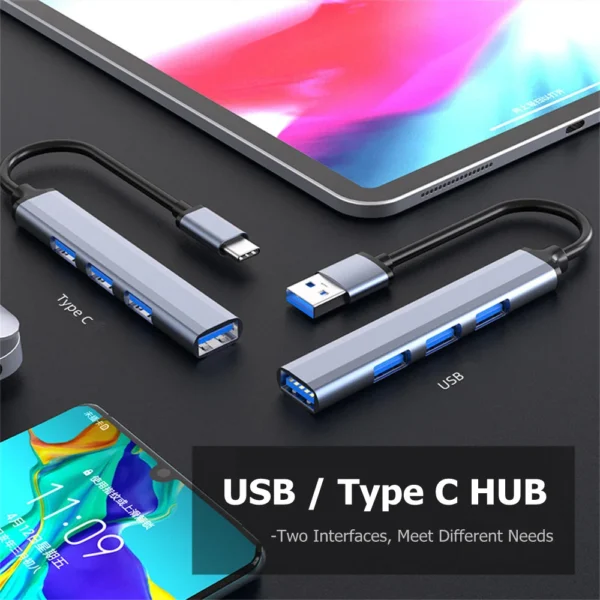 H5f722354650840098b170346553837b0j.webp USB-C 4-Port USB 3.0 Hub Adapter