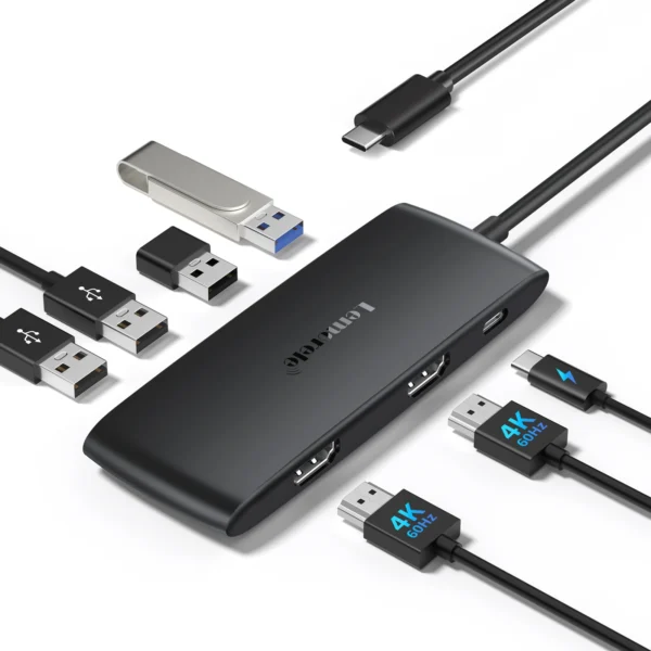 S34c01152f4444a6d80d6e7dda74920341.webp Lemorele 7-Port USB-C Docking Station with Dual 4K HDMI