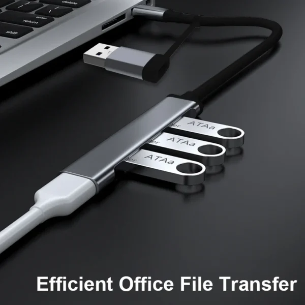 S584c79383f8c4f0fae5b98ea2b981b57M.webp USB-C 4-in-1 Hub with USB 3.0 & USB 2.0 Ports